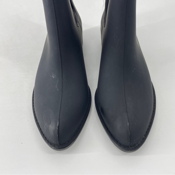 Jeffrey Campbell stormy Matt black rubber rain boot 8 - Picture 2 of 7